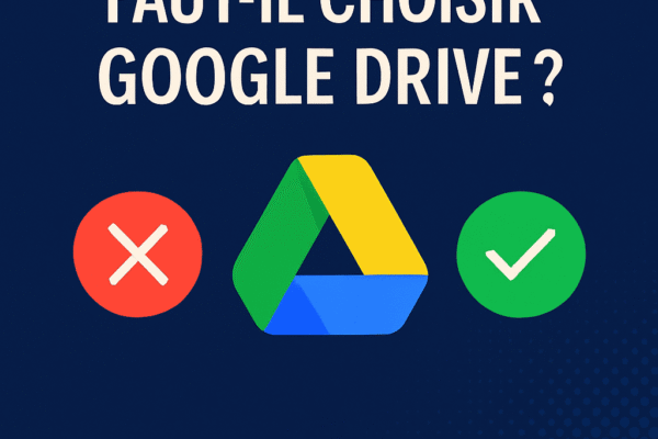 Faut-il choisir Google Drive ? Icônes de croix et de validation
